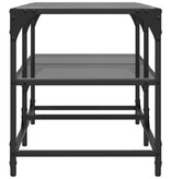 VidaXL Salontafel met zwart glazen blad 78,5x40x45 cm staal