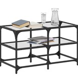 VidaXL Salontafel met transparant glazen blad 78,5x40x45 cm staal