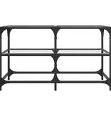 VidaXL Salontafel met transparant glazen blad 78,5x40x45 cm staal