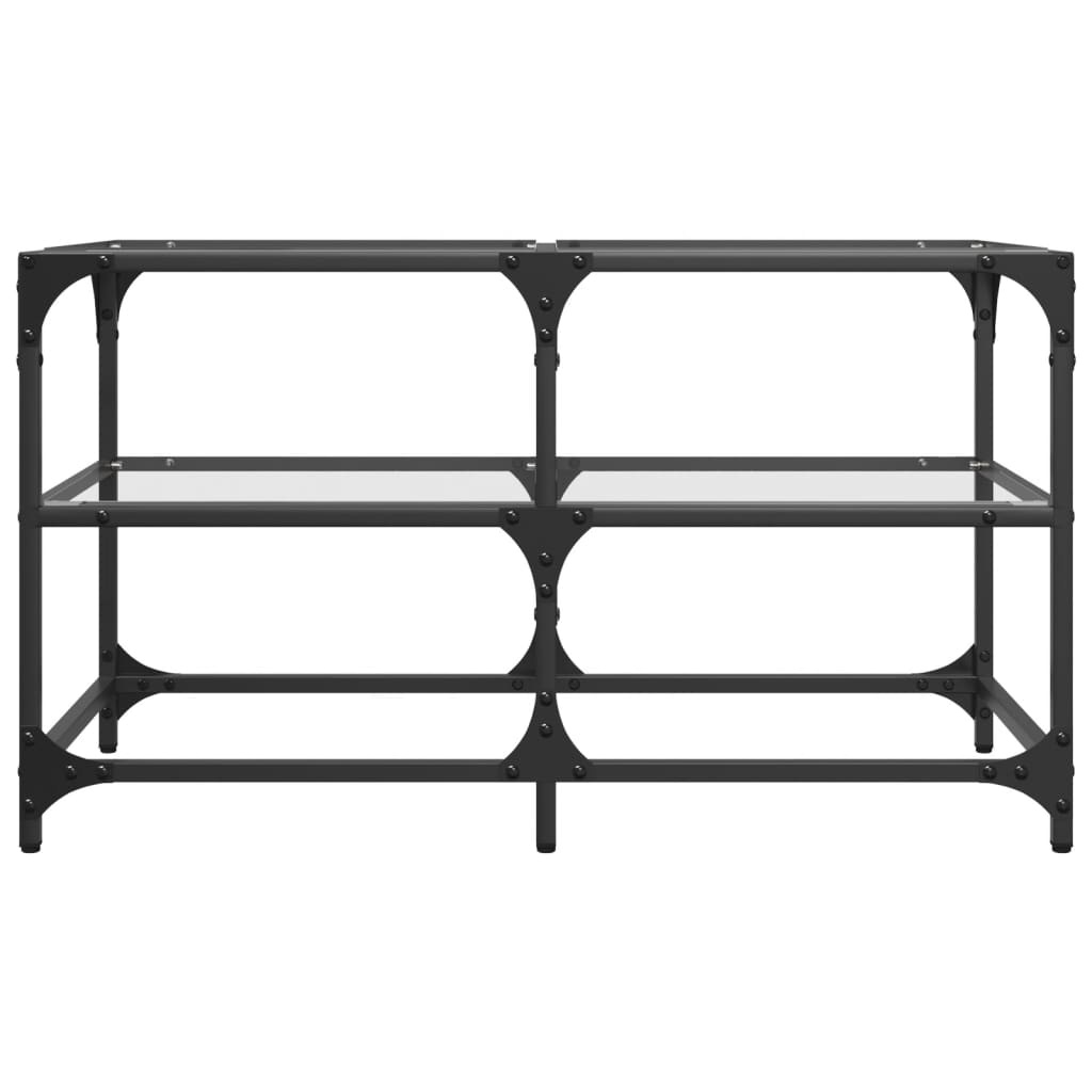 VidaXL Salontafel met transparant glazen blad 78,5x40x45 cm staal