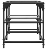 VidaXL Salontafel met transparant glazen blad 78,5x40x45 cm staal