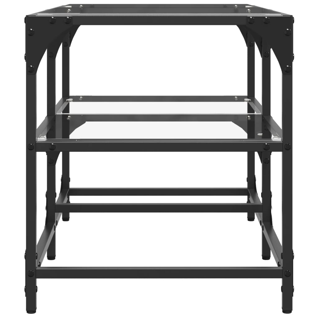 VidaXL Salontafel met transparant glazen blad 78,5x40x45 cm staal