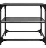 VidaXL Salontafel met zwart glazen blad 50x50x45 cm staal