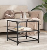 VidaXL Salontafel met transparant glazen blad 50x50x45 cm staal