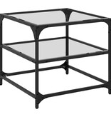 VidaXL Salontafel met transparant glazen blad 50x50x45 cm staal