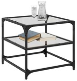 VidaXL Salontafel met transparant glazen blad 50x50x45 cm staal