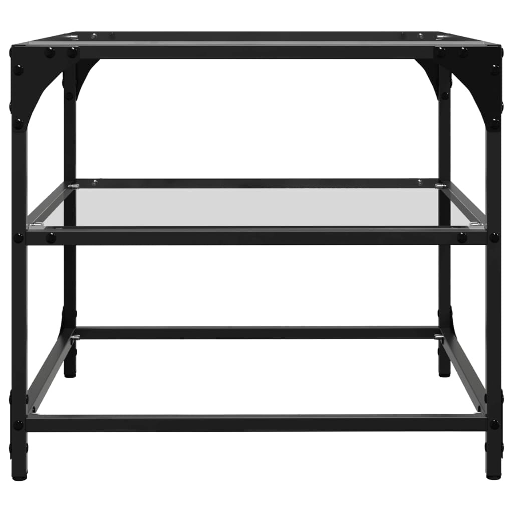 VidaXL Salontafel met transparant glazen blad 50x50x45 cm staal