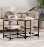 VidaXL Salontafels 2 st met transparant glazen blad 40x40x45 cm staal