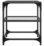 VidaXL Salontafels 2 st met transparant glazen blad 40x40x45 cm staal