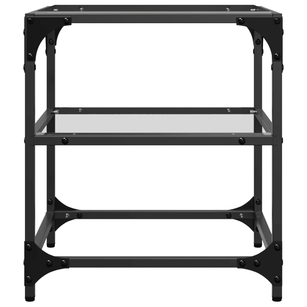 VidaXL Salontafels 2 st met transparant glazen blad 40x40x45 cm staal