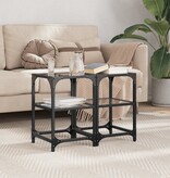 VidaXL Salontafels 2 st met zwart glazen blad 30x30x45 cm staal
