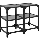 VidaXL Salontafels 2 st met zwart glazen blad 30x30x45 cm staal