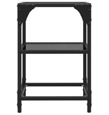 VidaXL Salontafels 2 st met zwart glazen blad 30x30x45 cm staal