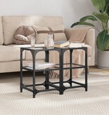 VidaXL Salontafels 2 st met transparant glazen blad 30x30x45 cm staal
