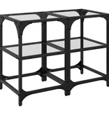 VidaXL Salontafels 2 st met transparant glazen blad 30x30x45 cm staal