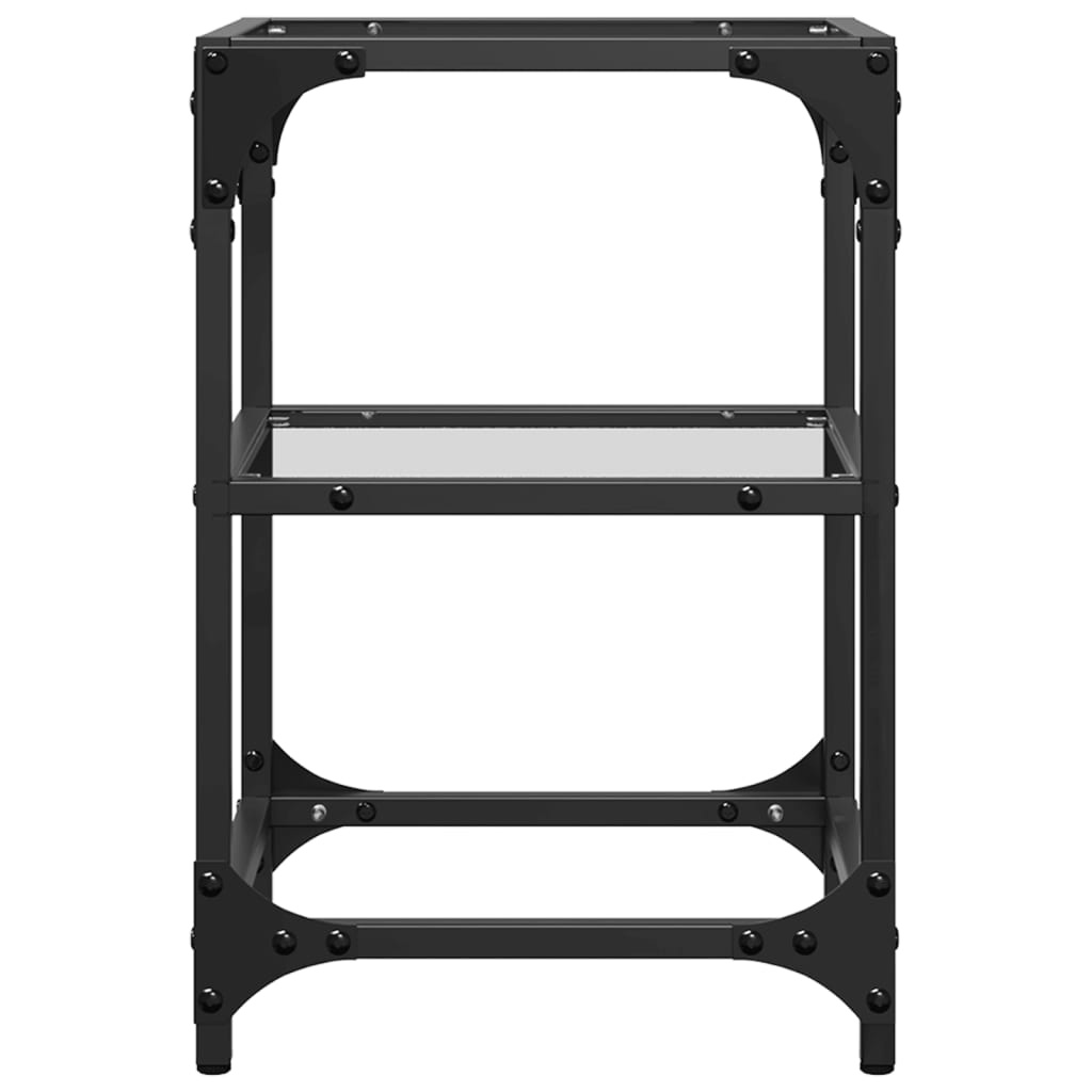 VidaXL Salontafels 2 st met transparant glazen blad 30x30x45 cm staal