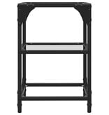VidaXL Salontafels 2 st met transparant glazen blad 30x30x45 cm staal