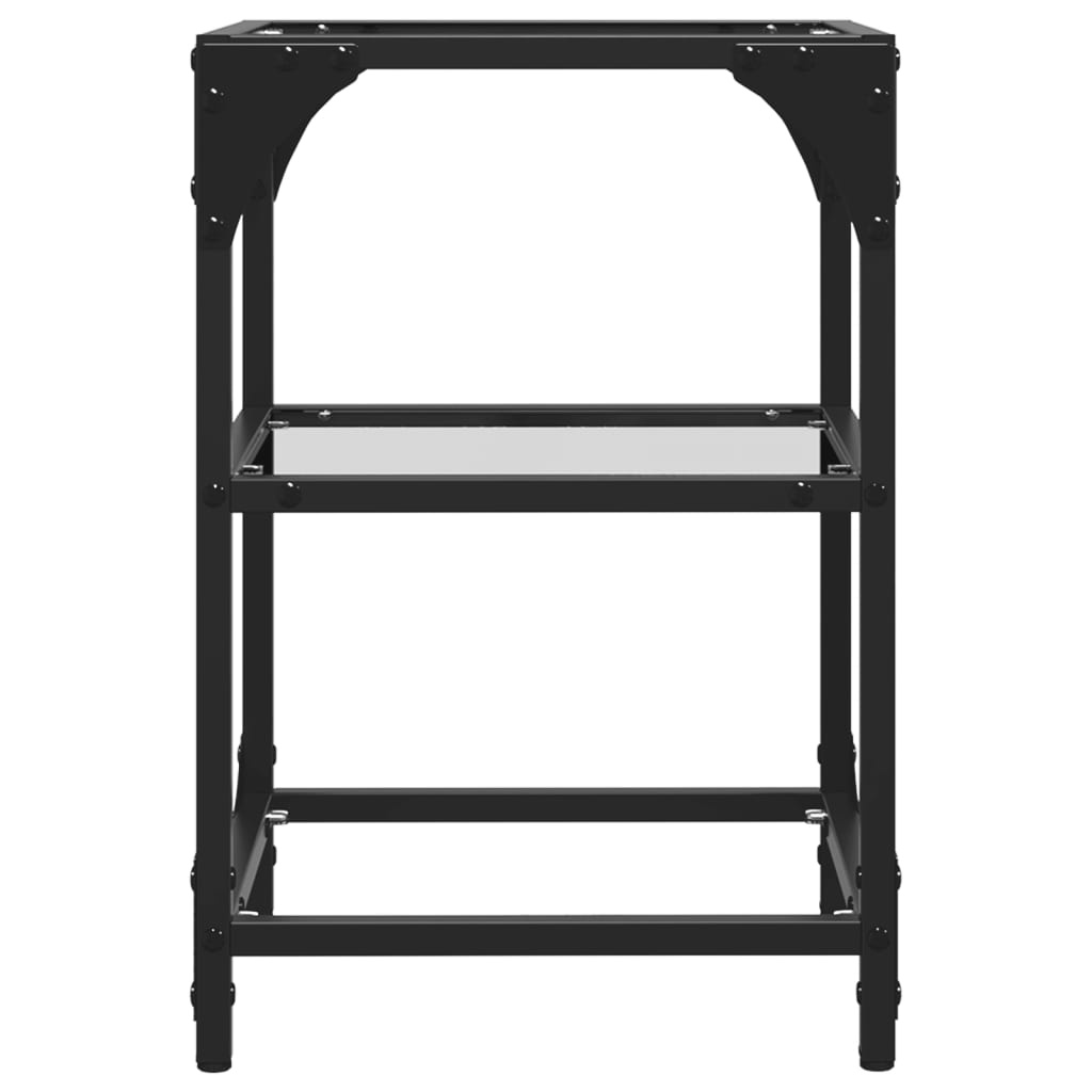 VidaXL Salontafels 2 st met transparant glazen blad 30x30x45 cm staal