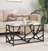VidaXL Salontafel met zwart glazen blad 78,5x40x41 cm staal