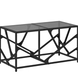 VidaXL Salontafel met zwart glazen blad 78,5x40x41 cm staal