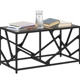 VidaXL Salontafel met zwart glazen blad 78,5x40x41 cm staal