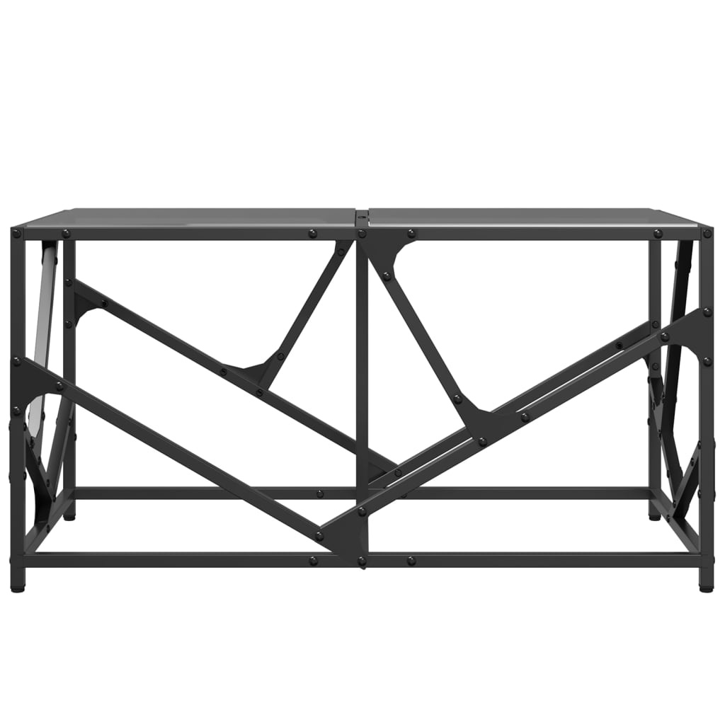 VidaXL Salontafel met zwart glazen blad 78,5x40x41 cm staal