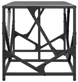 VidaXL Salontafel met zwart glazen blad 78,5x40x41 cm staal