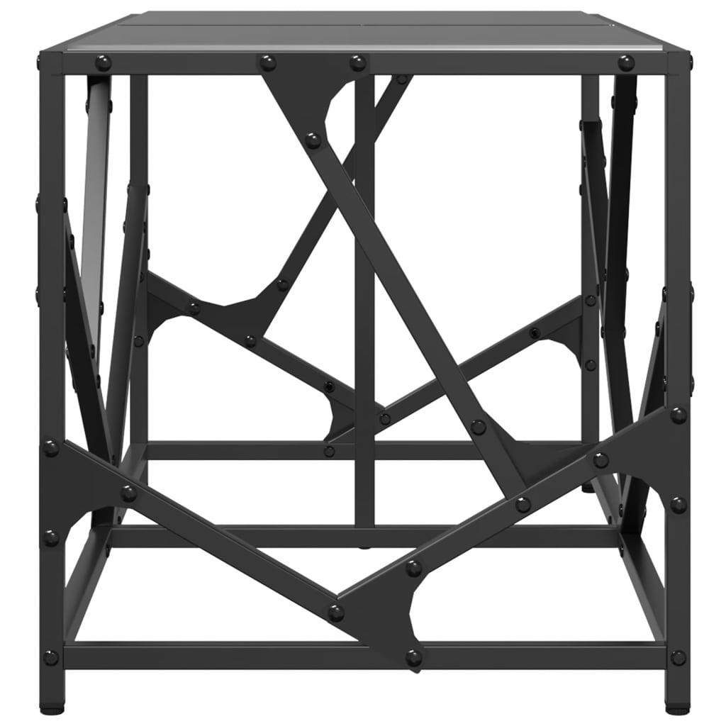 VidaXL Salontafel met zwart glazen blad 78,5x40x41 cm staal