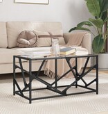 VidaXL Salontafel met transparant glazen blad 78,5x40x41 cm staal