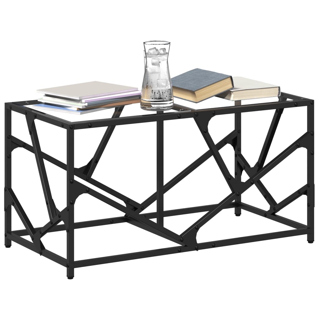VidaXL Salontafel met transparant glazen blad 78,5x40x41 cm staal