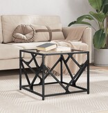 VidaXL Salontafel met transparant glazen blad 50x50x41 cm staal