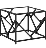VidaXL Salontafel met transparant glazen blad 50x50x41 cm staal