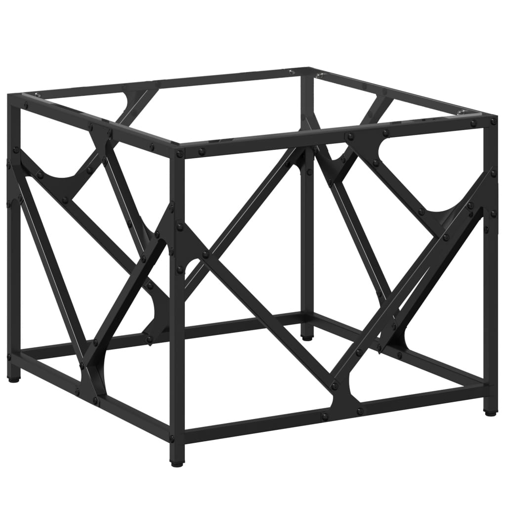 VidaXL Salontafel met transparant glazen blad 50x50x41 cm staal