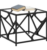 VidaXL Salontafel met transparant glazen blad 50x50x41 cm staal