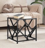 VidaXL Salontafel met zwart glazen blad 40x40x41 cm staal