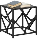 VidaXL Salontafel met zwart glazen blad 40x40x41 cm staal