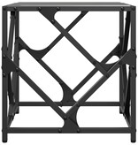 VidaXL Salontafel met zwart glazen blad 40x40x41 cm staal