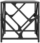 VidaXL Salontafel met zwart glazen blad 40x40x41 cm staal