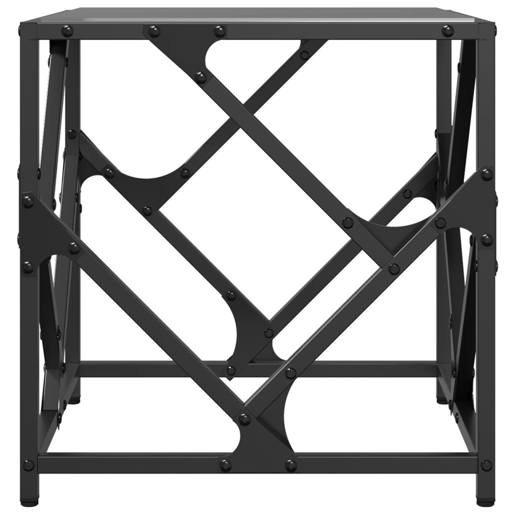 VidaXL Salontafel met zwart glazen blad 40x40x41 cm staal