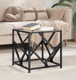 VidaXL Salontafel met transparant glazen blad 40x40x41 cm staal