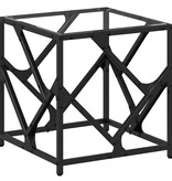 VidaXL Salontafel met transparant glazen blad 40x40x41 cm staal