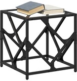 VidaXL Salontafel met transparant glazen blad 40x40x41 cm staal