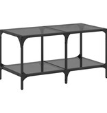 VidaXL Salontafel met zwart glazen blad 78,5x40x40 cm staal