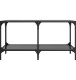 VidaXL Salontafel met zwart glazen blad 78,5x40x40 cm staal