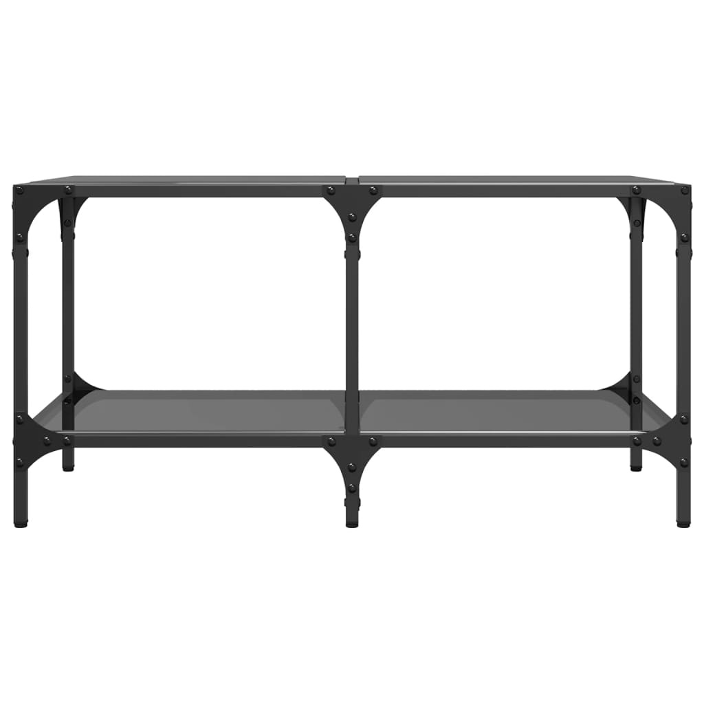 VidaXL Salontafel met zwart glazen blad 78,5x40x40 cm staal