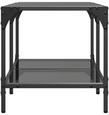 VidaXL Salontafel met zwart glazen blad 78,5x40x40 cm staal