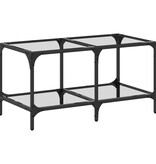 VidaXL Salontafel met transparant glazen blad 78,5x40x40 cm staal