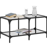 VidaXL Salontafel met transparant glazen blad 78,5x40x40 cm staal