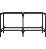 VidaXL Salontafel met transparant glazen blad 78,5x40x40 cm staal