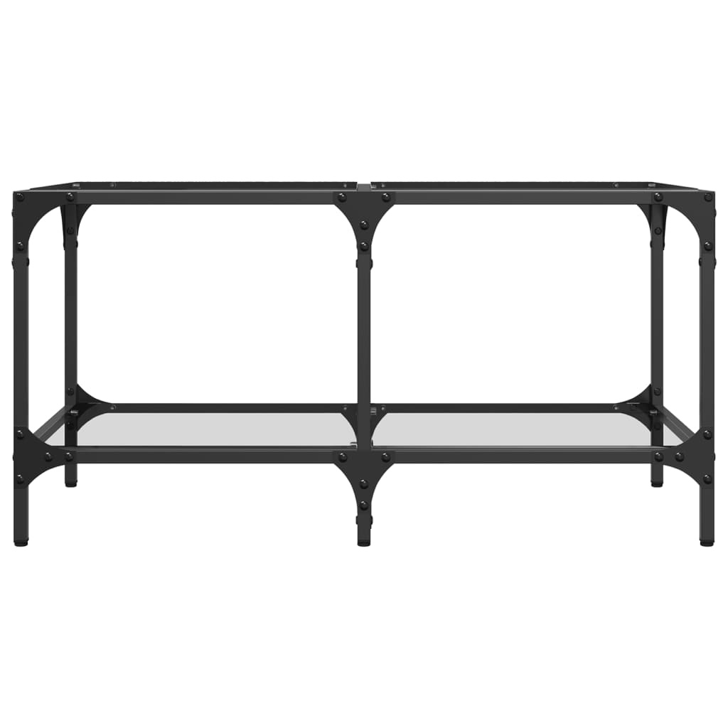 VidaXL Salontafel met transparant glazen blad 78,5x40x40 cm staal